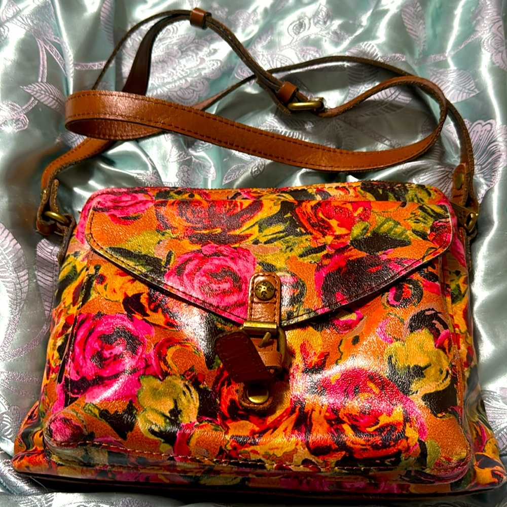 Patricia Nash front pocket XBody leather handbag